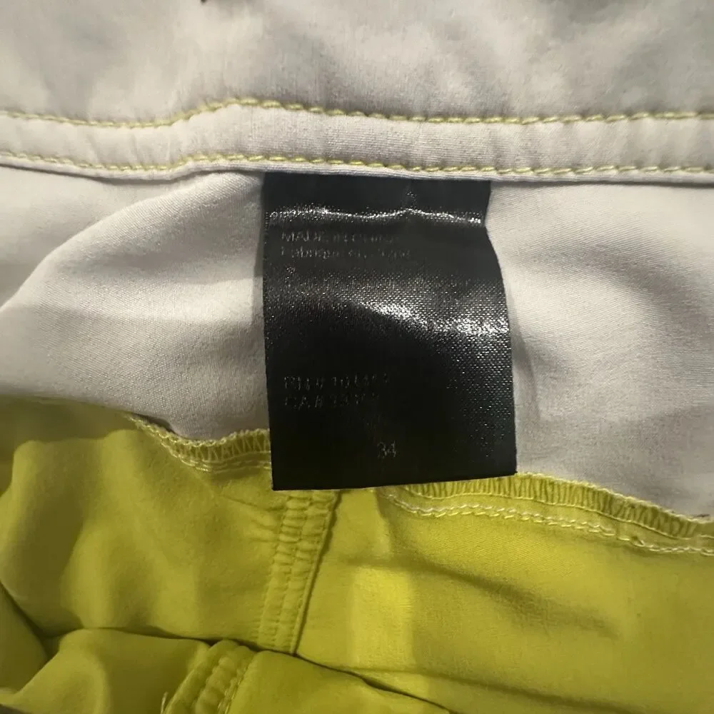 Y2K Alpinestars Board Shorts Mens 34 Colorblock Yellow Swim Trunks Striped
